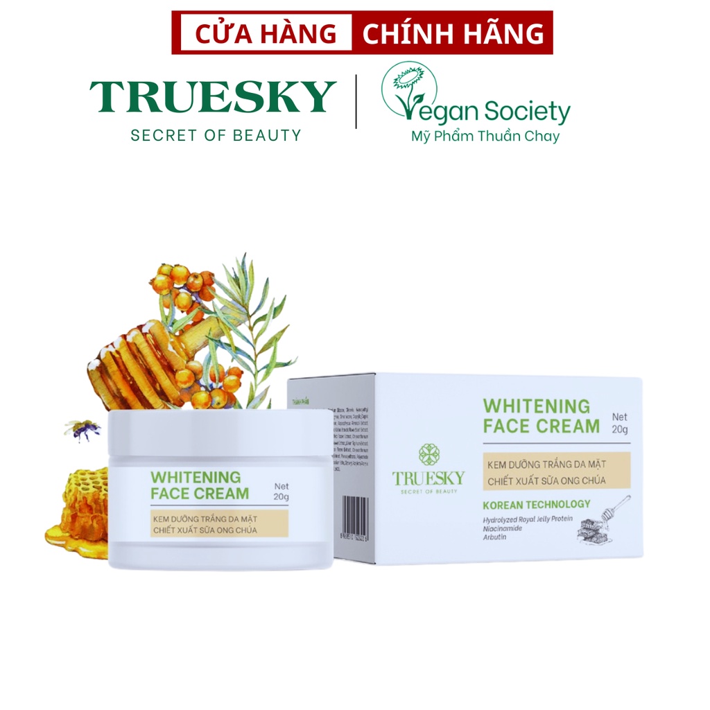 Kem dưỡng trắng da mặt chiết xuất sữa ong chúa Truesky Whitening Face Cream 20g - Truesky Việt Nam