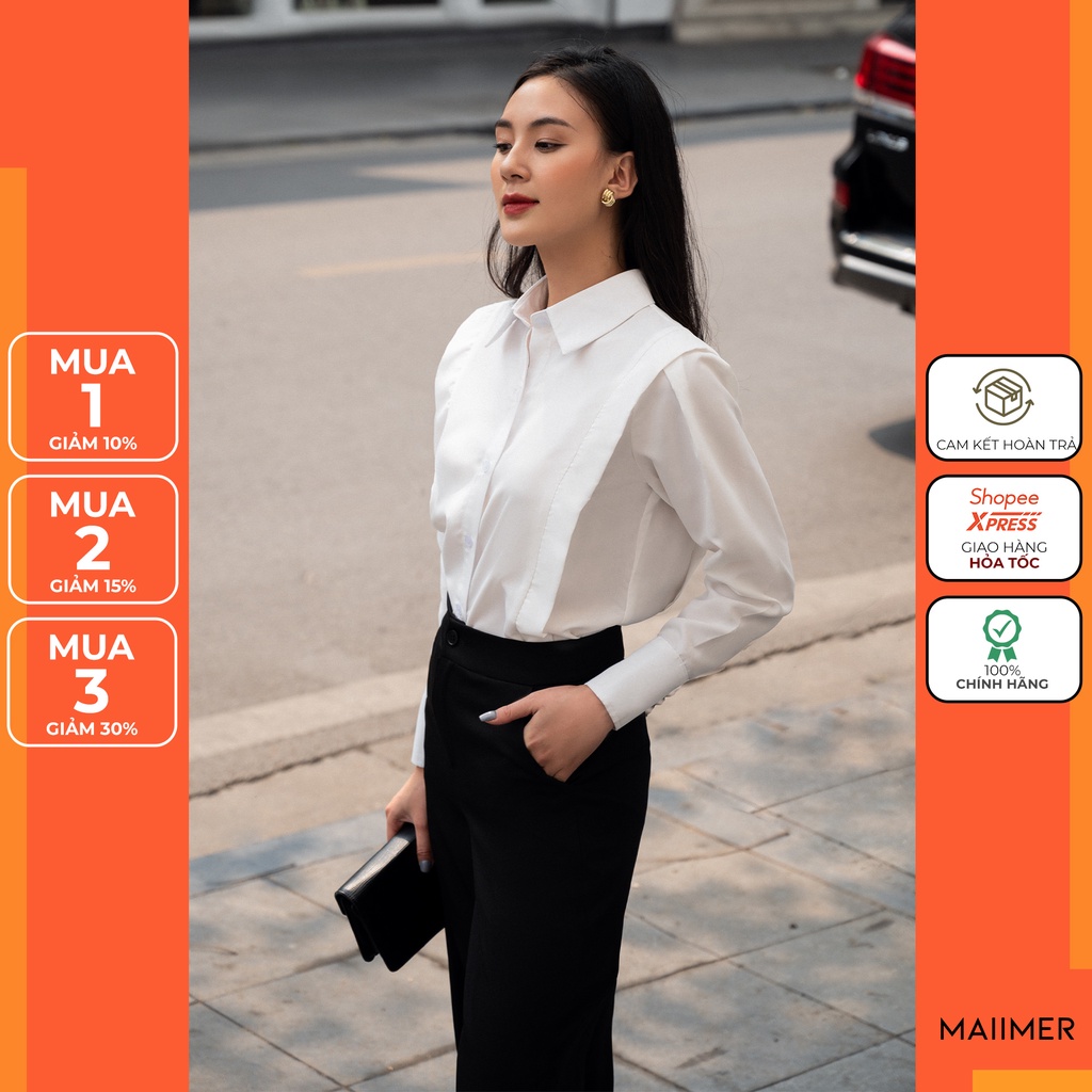 Sơ mi trắng viền kiểu SHI03222 - MAIIMER