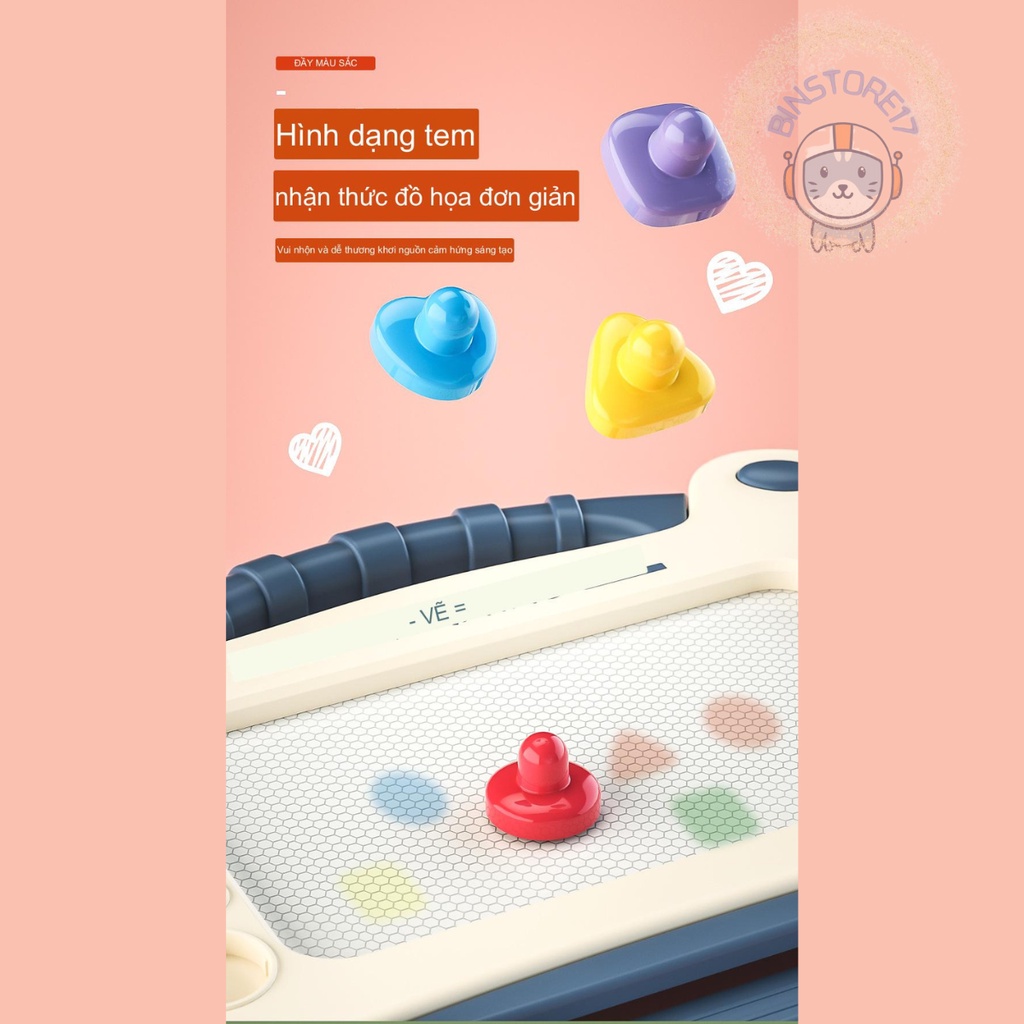 Bảng Vẽ Tự Xóa Cho Bé Thông Minh Có Chân Bàn, Bảng Từ Tính Tập Viết, Tập Vẽ Cho Bé - Binstore17