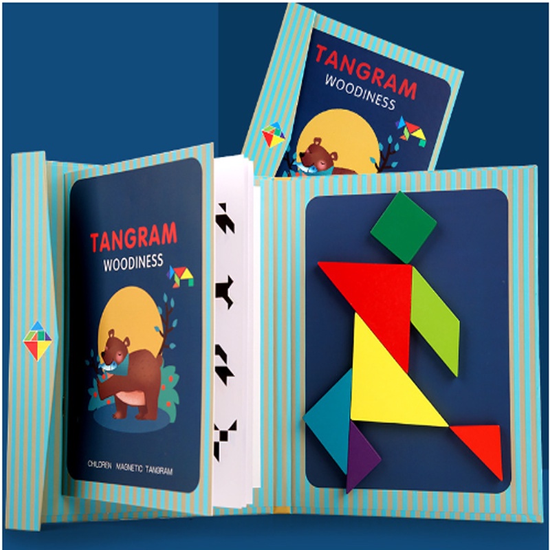 Đồ chơi xếp hình nam châm Tangram - Đồ chơi sáng tạo, phát triển tư duy cho bé