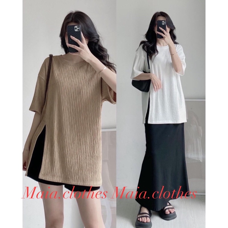 Áo phông xốp xẻ tà 1 bên Maia.clothes 490.49