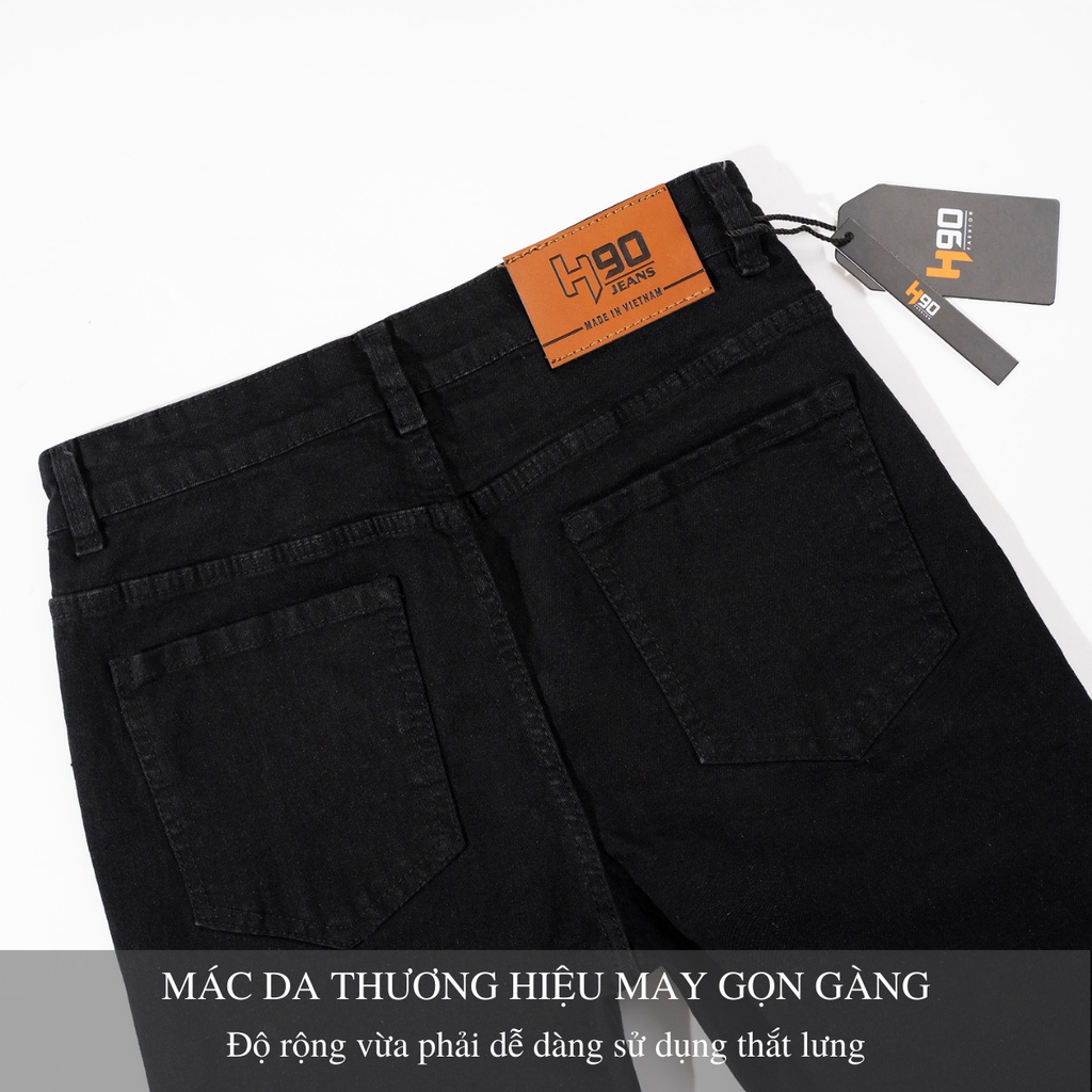 Quần Bò Nam MENSEVIC Đen Dáng Ôm Chất Liệu Jeans Cotton Co Giãn Không Bai Không Xù, Bền Màu HTRJ014