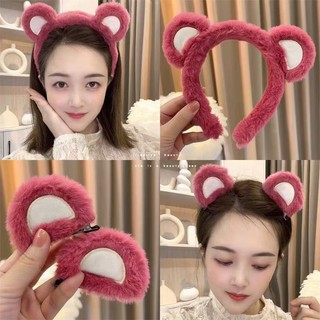 Băng đô cài tóc hình gấu dâu, bờm tóc gấu dâu