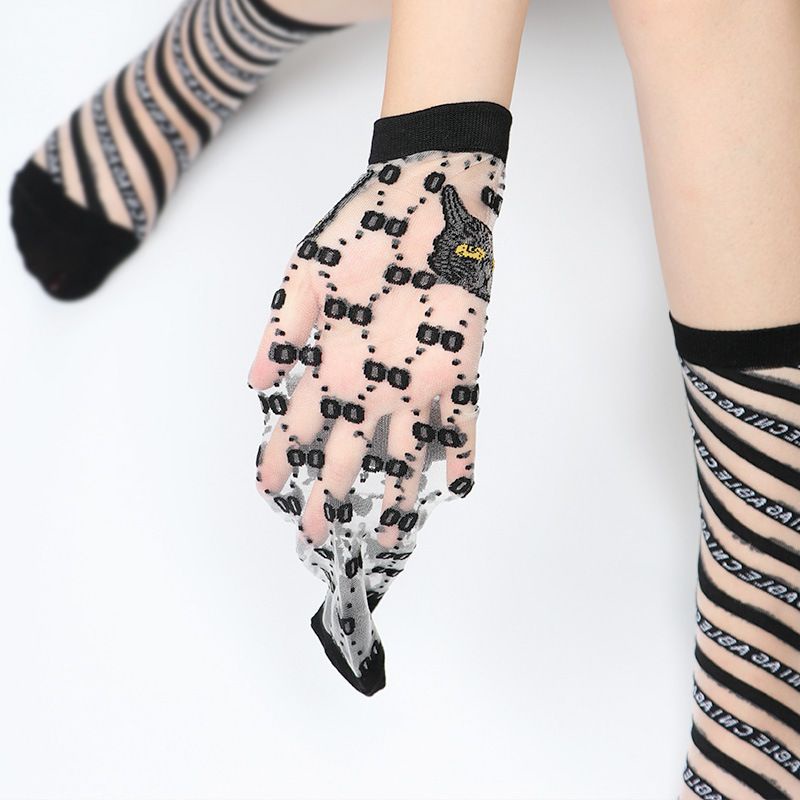 Vớ Lụa Mỏng Cổ Cao Trong Suốt Phong Cách Đường Phố Thời Trang Mùa Hè