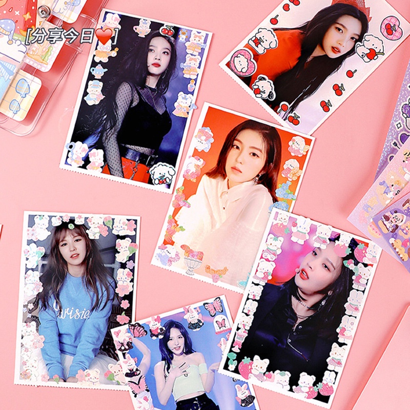 Bộ Nhãn Dán Sticker Hình Dán Kim Tuyến Hàn Quốc Dễ Thương Decor Toploader