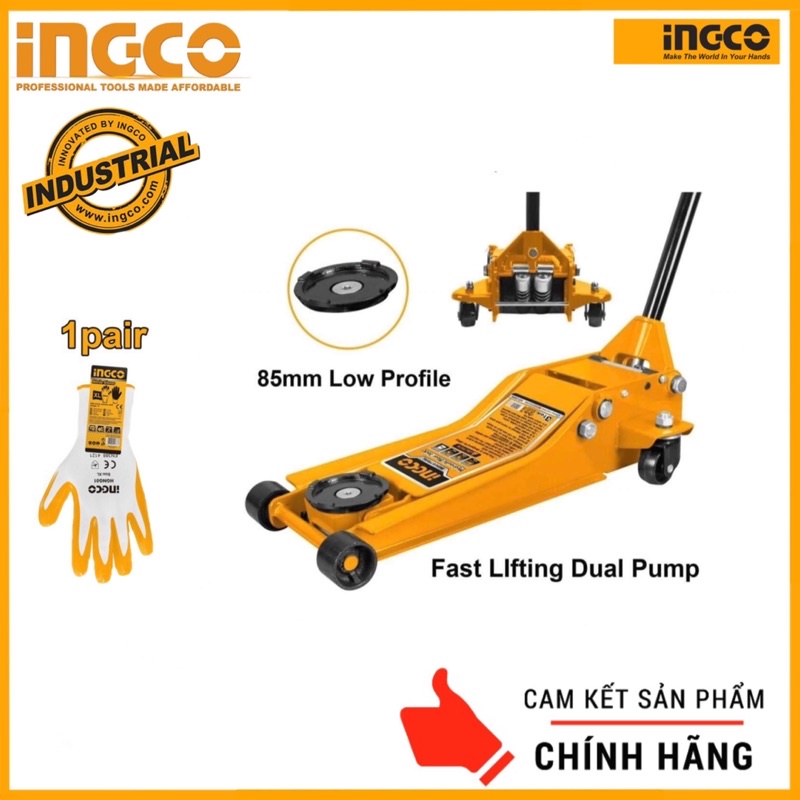 INGCO Đội cá sấu 3 tấn (nâng nhanh) HFJ304 < HÀNG CHÍNH HÃNG >