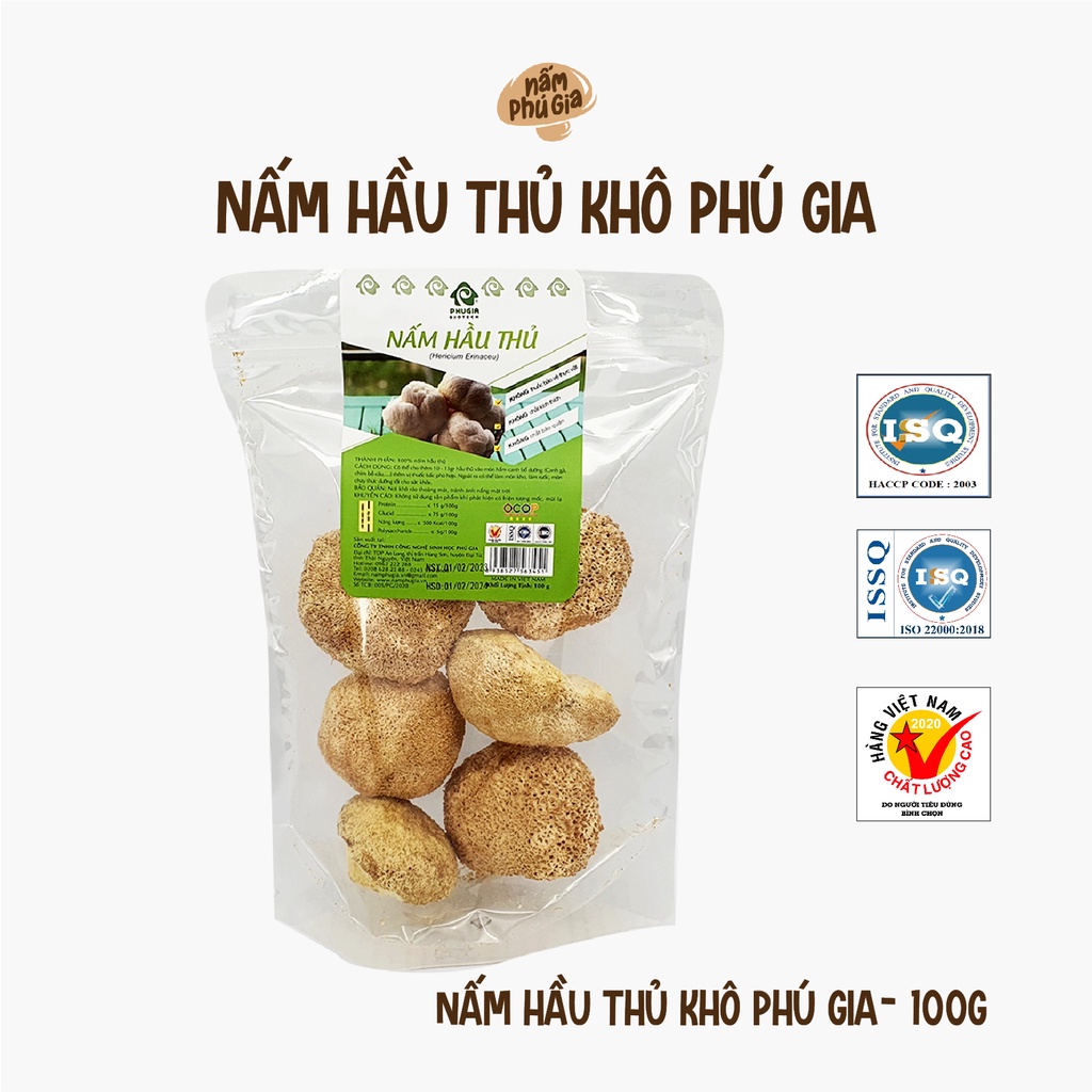 Nấm Hầu Thủ Khô Cao Cấp Gói 100g - Giải pháp hàng đầu cho người viêm loét dạ dày, tá tràng, tiêu hóa kém