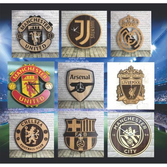 Đồng Hồ Bóng Đá Logo Các Clb Arsenal Chelsea Liverpool Manchester United (Mu) Manchester City... [xuonggo.x1]