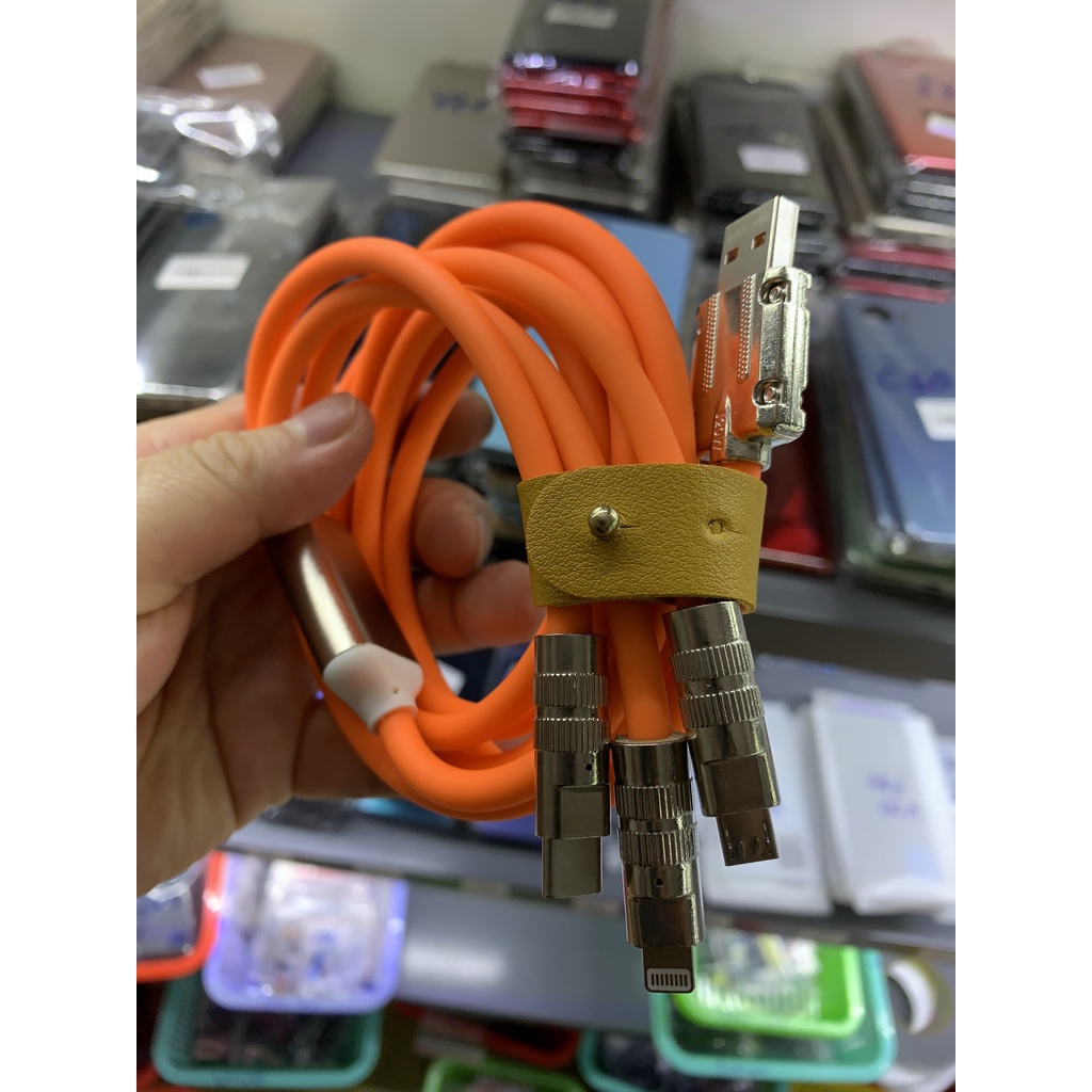Dây sạc, cáp sạc siêu nhanh 120W tích hợp 3 cổng dùng cho mọi loại điện thoại