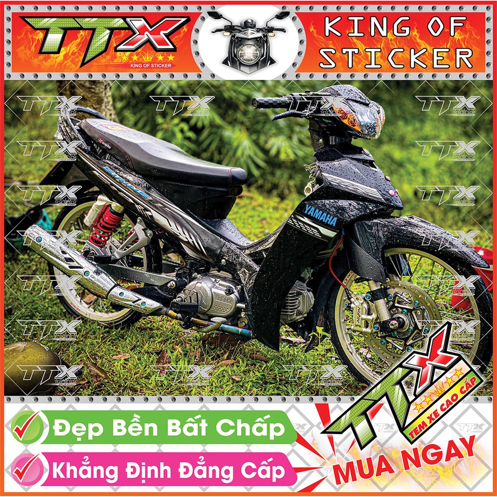 Tem Sirius Đen Xanh Đẹp Tuyệt Vời - Chất Lượng Team Sirius Xanh Cao Cấp - Mẫu Team Xe Đen TTX (s066-
