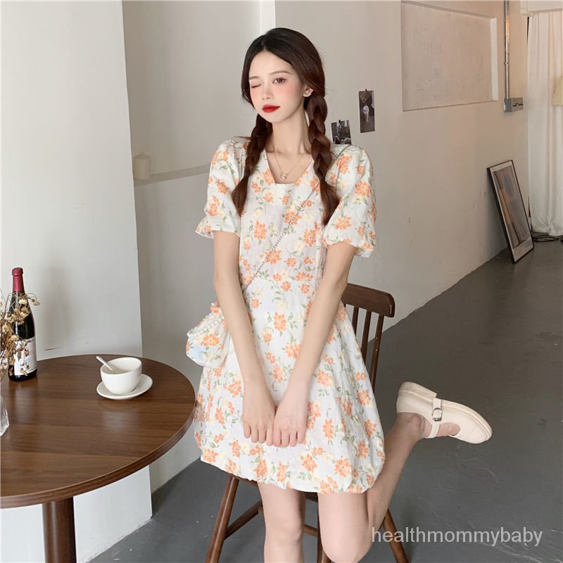 Váy Cho Con Bú Đi Chơi  Áo Cho Con Bú Sau Sinh  Siêu  Tính Khí Ngọt Ngào  Tay Áo Phồng Đầm Hoa