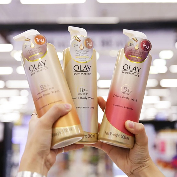 Sữa Tắm OLAY B3+ Siêu Dưỡng Trắng Da, Cấp Ẩm Và Đàn Hồi Cho Da - Chai 500ml