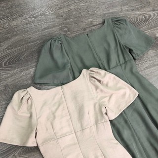 Đầm MX cổ tròn tay nhún KAMI