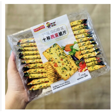 Bánh quy vị rau củ và phomai Ymaid/ Super Viviga HongKong 288g, bánh ăn kiêng, bánh cho người tiểu đường date mới