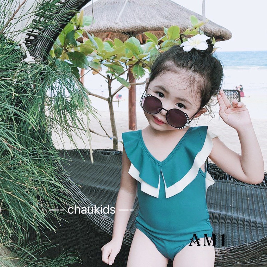 Bikini cho bé gái, Đồ bơi bé gái cánh tiên đan lưng siêu xinh size 11-23kg AT12