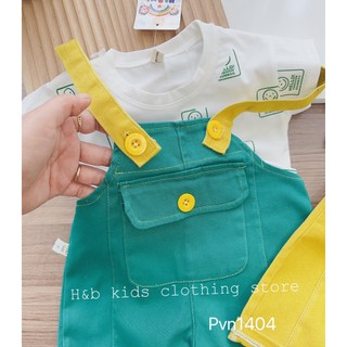 Set yếm kèm áo mặt cười cho bé