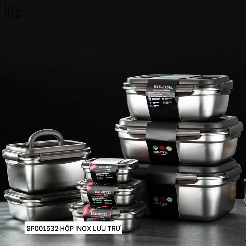 Hộp lưu trữ thực phẩm chất liệu INOX 304