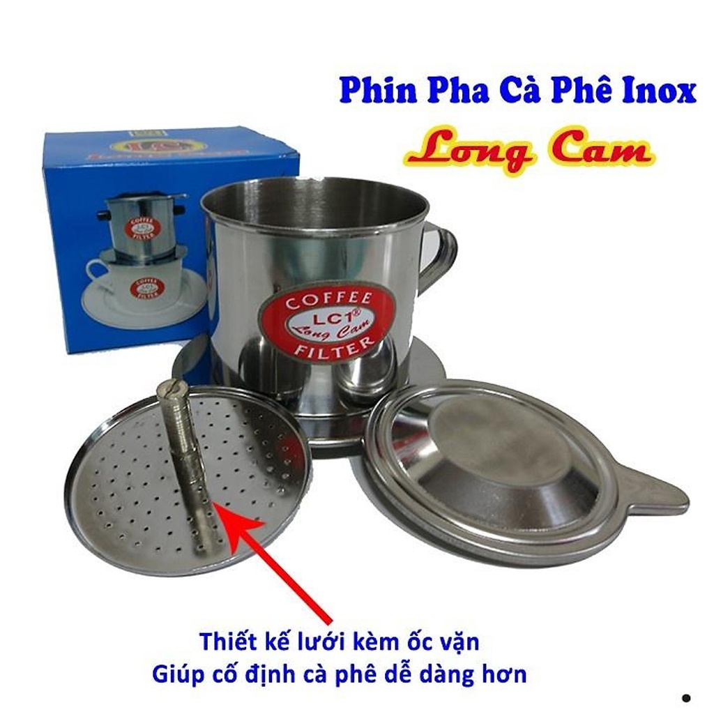 Phin pha cafe inox Long Cam - Phin cafe pha 1 cốc
