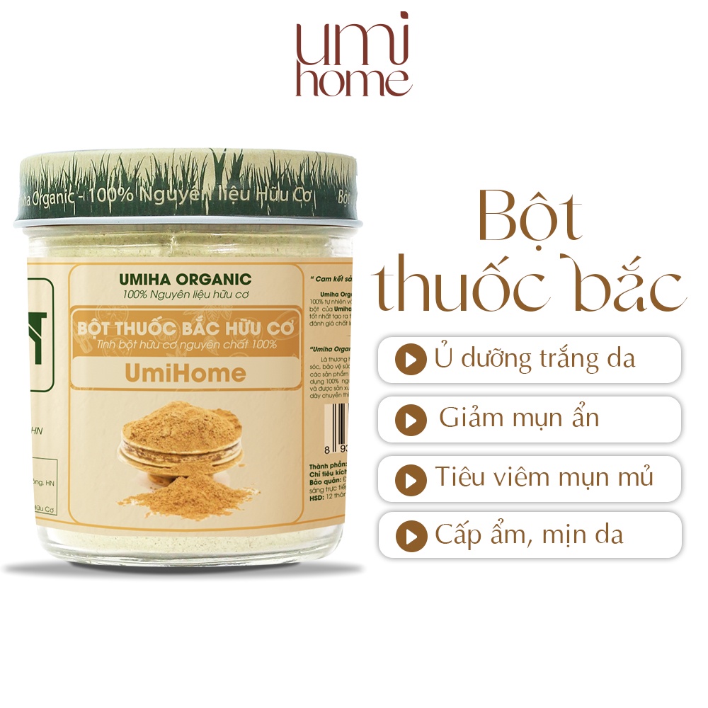 Bột Thảo Dược đắp mặt nạ UMIHOME nguyên chất 135G dưỡng trắng da loại bỏ thâm nám mụn hiệu quả