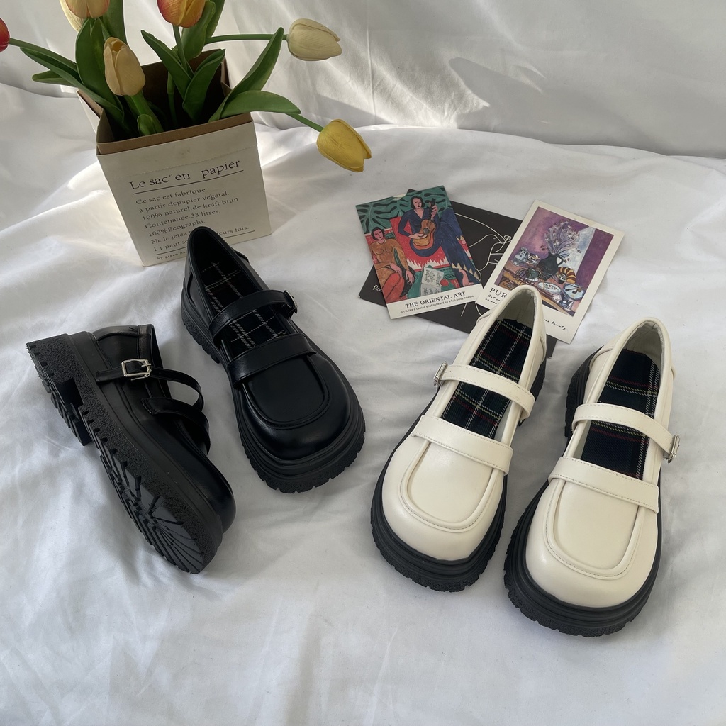 Giày Búp Bê đế cao có quai Vintage Pong Shoes - FULL BOX - Mã 1527