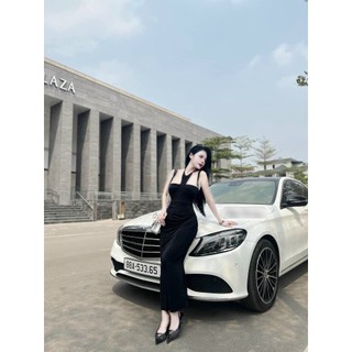 Đầm ôm body cổ yếm có mút ngực