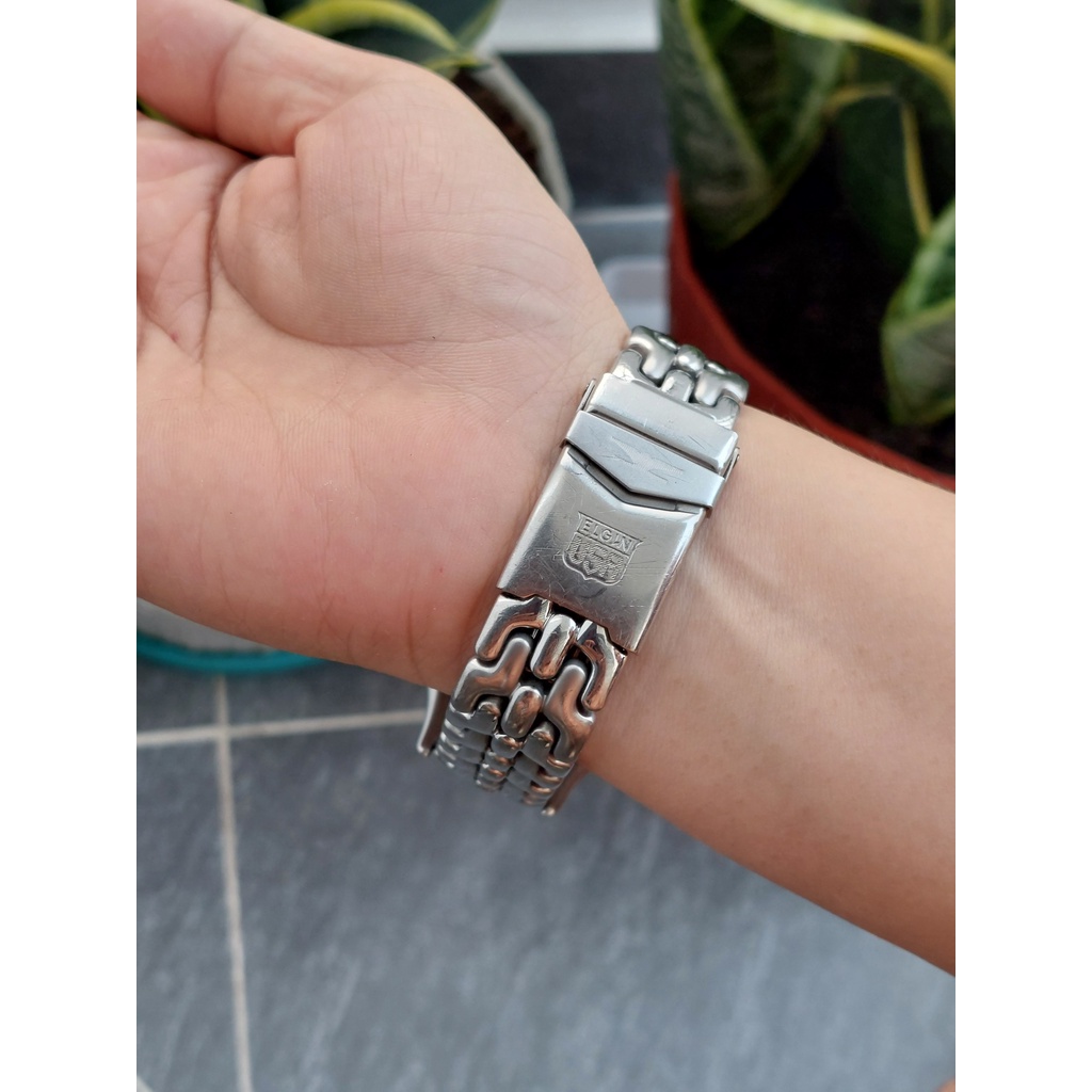 Đồng hồ nam Elgin 6 kim dây xương cá chạy pin hàng Si