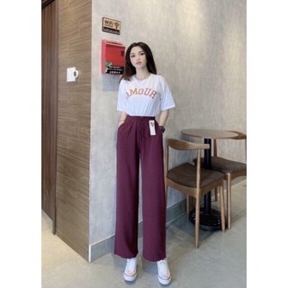 Quần đũi nữ dáng baggy dài lưng thun