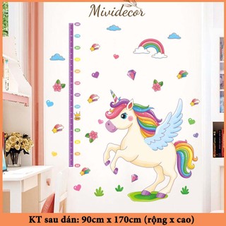 Đo chiều cao dán tường Mividecor hình dán tường ngựa Pony thước đo chiều cao