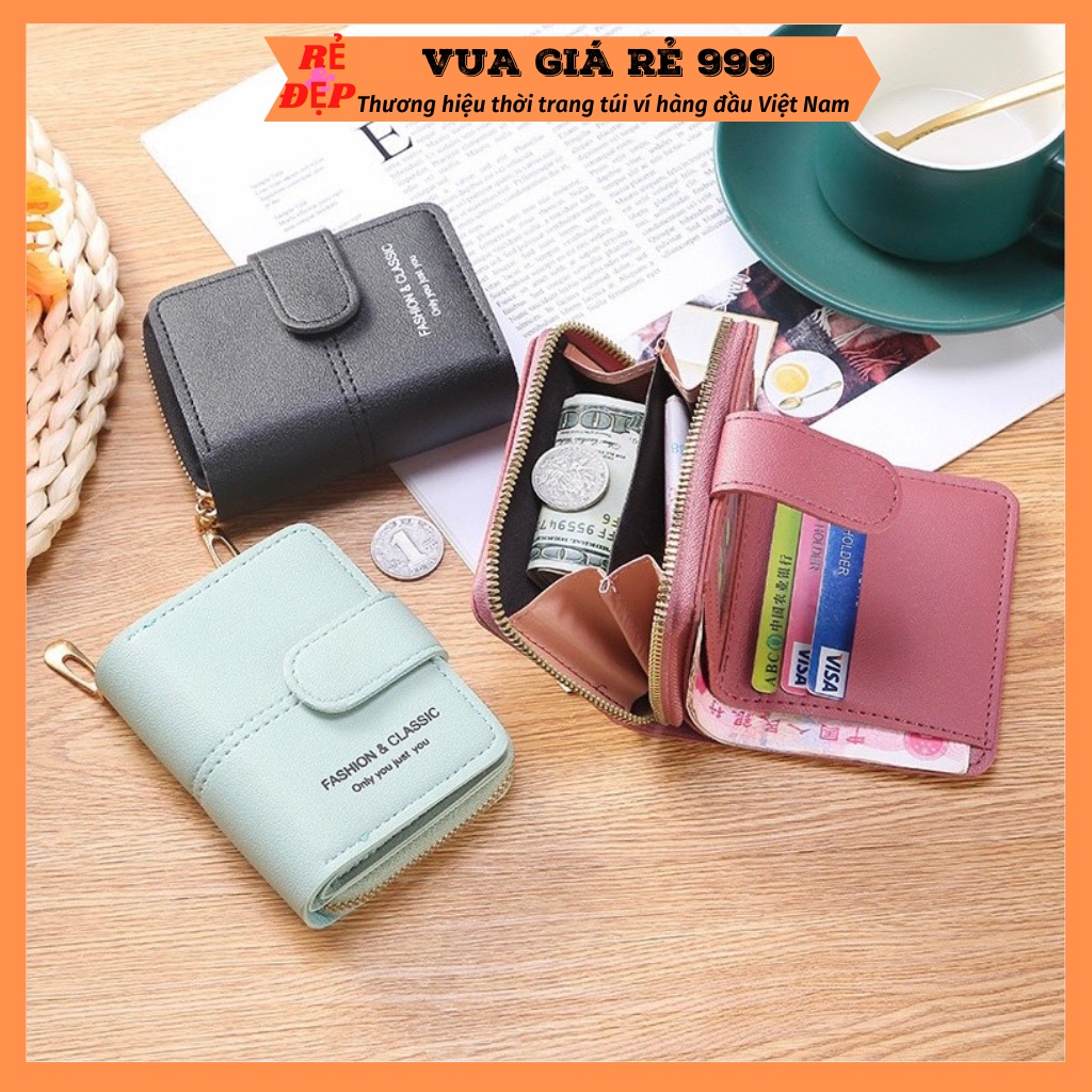 Ví nữ ngắn mini đẹp cao cấp cầm tay nhỏ gọn đựng tiền nhiều ngăn thiết kế trẻ trung thời trang VN106