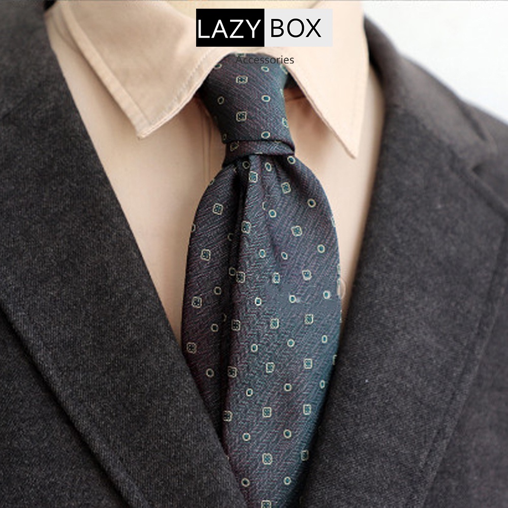 Cà Vạt Anchor và Bean Dots Chất Liệu Polysilk caravat sang trọng đi dự tiệc, đám cưới party 7 cm