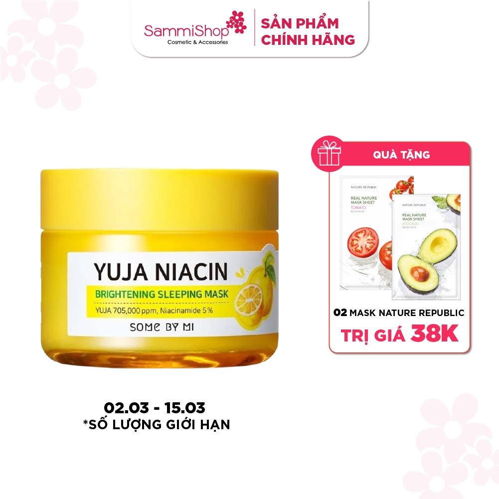 Some By Mi Mặt nạ ngủ Yuja Niacin 30 days Miracle Brightening Sleeping Mask 60g