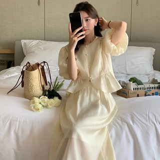 set áo tiểu thư phối chân váy dài