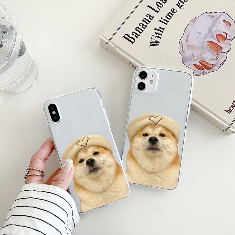 Ốp Điện Thoại Mềm Hình chú chó đội mũ trái tim Cho iPhone 14 13 12 11 Pro Max Xs Max Xr X 7 8 6 6s Plus u577