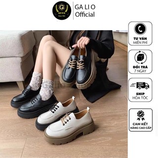 Giày nữ, giày da nữ cổ thấp đế độn giầy thời trang kiểu dáng basic chất liệu da PU đế cao su độn 4cm