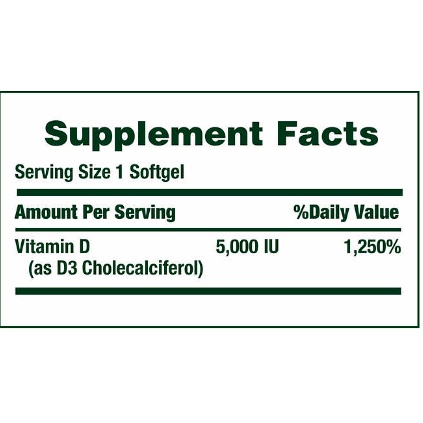 {100%USA+ Hoá đơn MH+AIR}Viên uống bổ sung Vitamin D3 Nature’s Bounty 125 MCG (5000IU) 400 viên.