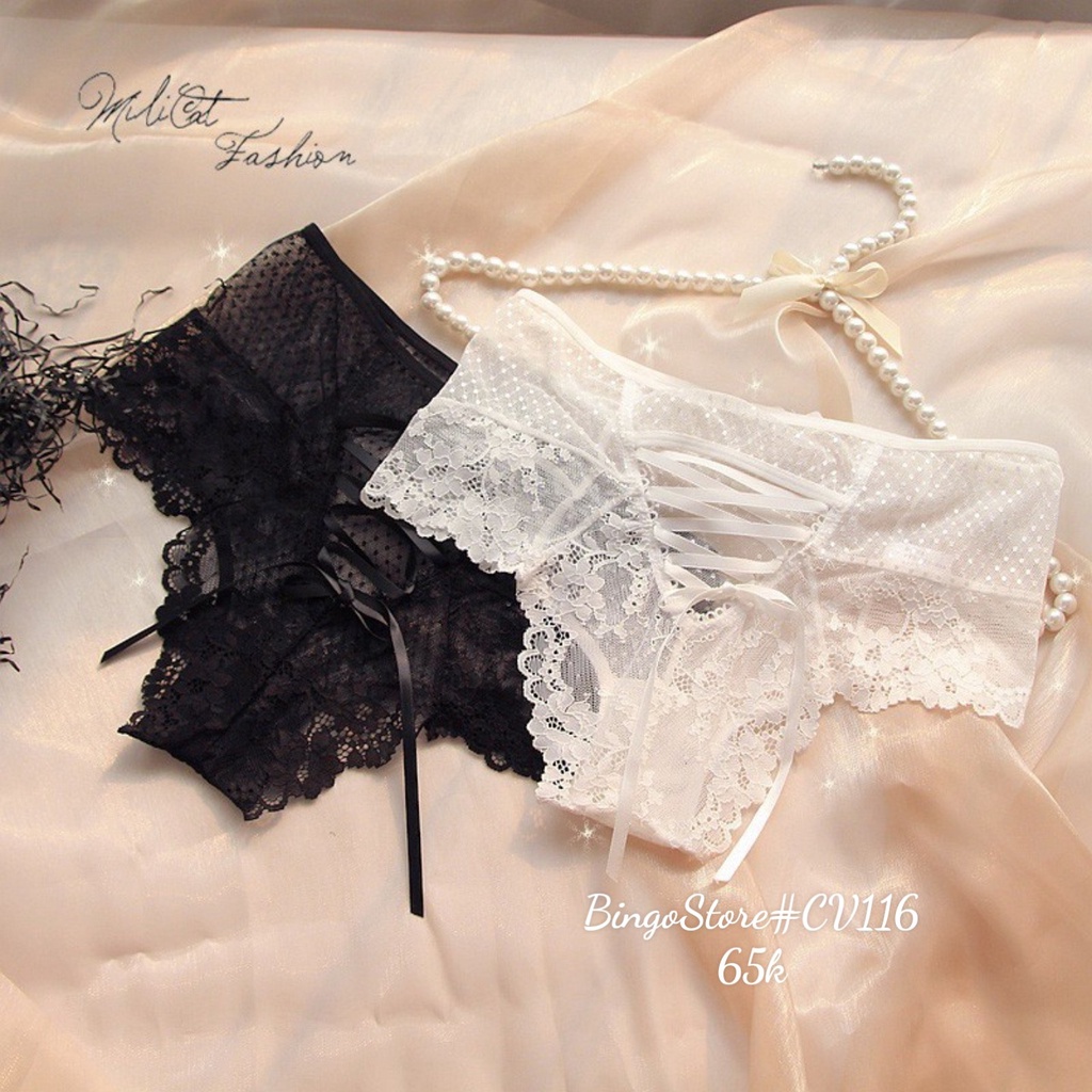 Quần lót ren đan dây cạp cao CV116