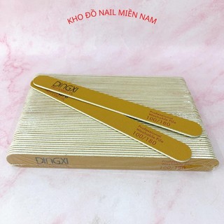 Combo 50 cây dũa móng tay dingxi da bò mỏng độ nhám 100/180 chuyên dũa phá gel dũa móng thật