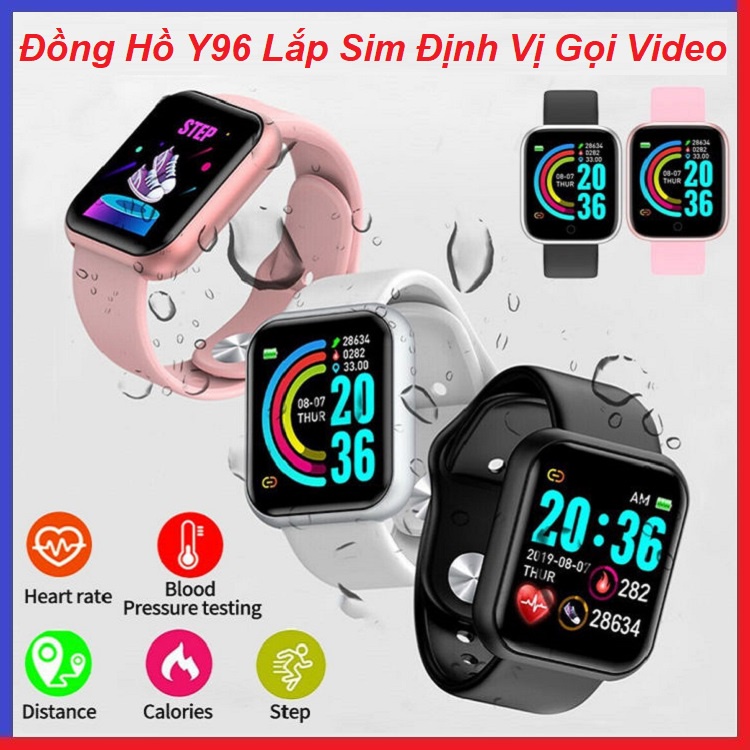 Đồng Hồ Có Lắp Sim, Đồng Hồ Y96 Nghe Gọi Video, Định Vị LBS+Wifi, Kết Nối Mạng 4G - Kiểu Dáng Cực Đẹp - Bảo Hành 12Tháng