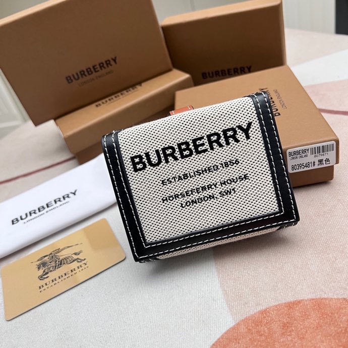 Ví Da Burberry Dáng Ngắn Gập Đôi Thời Trang Cao Cấp Cho Nữ