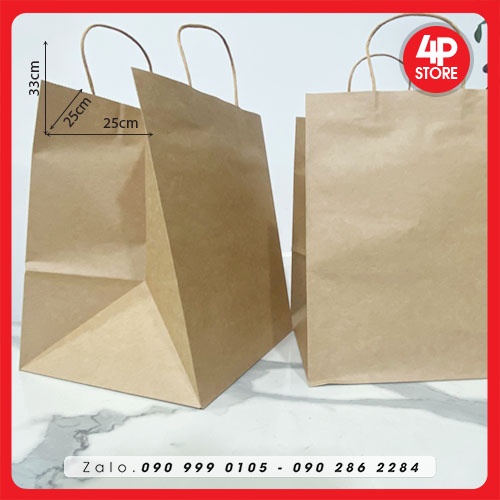 01 TÚI KRAFT 25X33X25CM - TÚI VUÔNG HÔNG TO