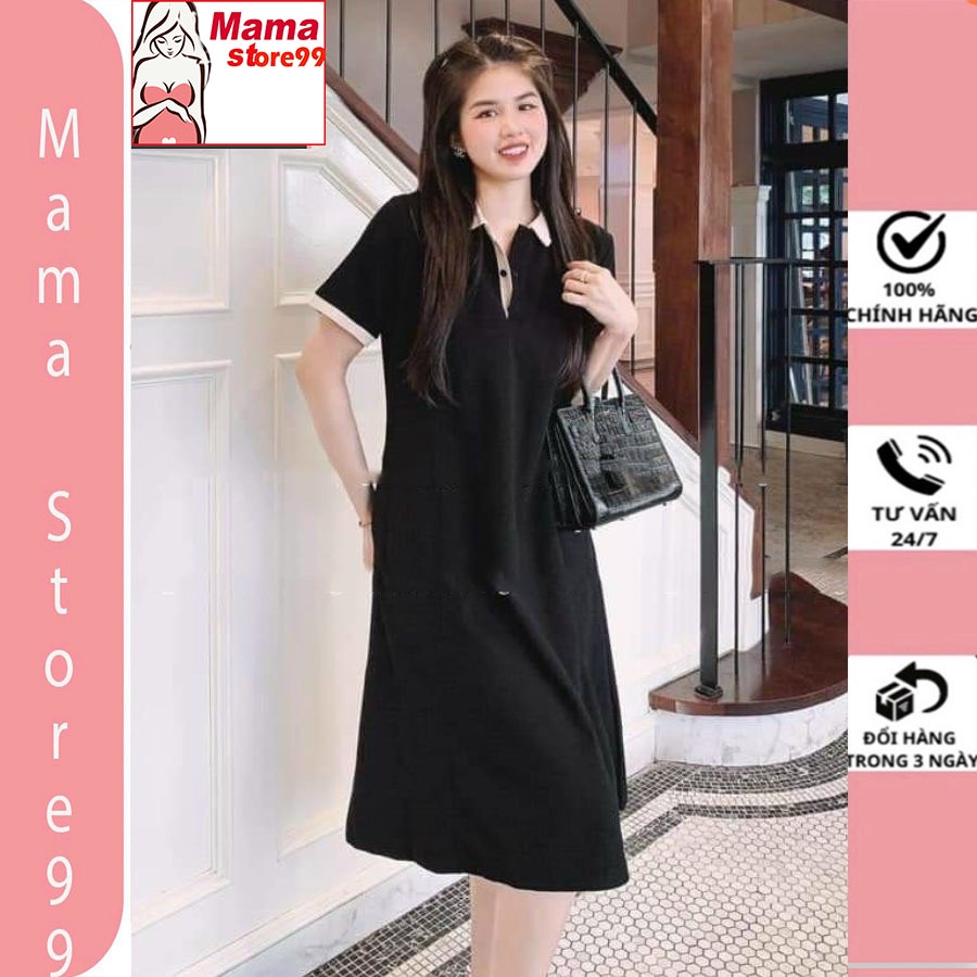Đầm Bầu Đẹp, Váy Bầu Cotton Sơ Mi Mùa Hè Thiết Kế Công Sở Dự Tiệc Tay Ngắn Dáng Suông Dài Đi Chơi Đi Làm HN345 Mama Stor