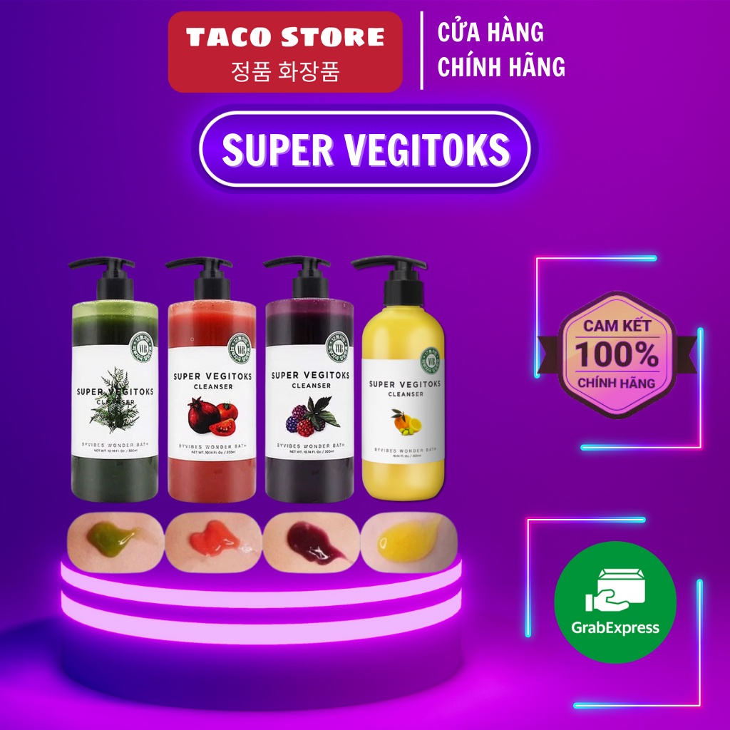 Sữa Rửa Mặt Rau Củ Super Vegitoks 300ml Thải Độc, Tẩy Trang, Dưỡng Da - Taco Store