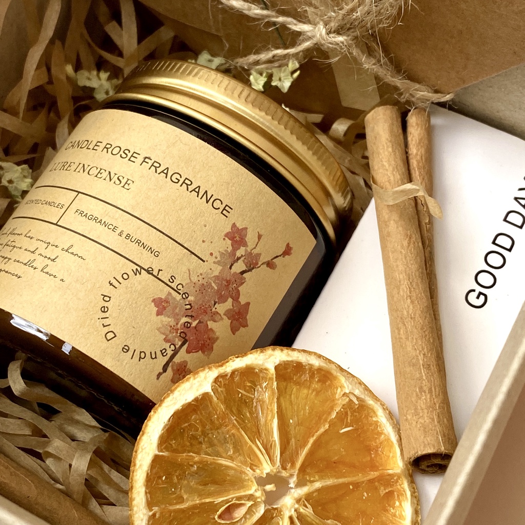 Set quà nến thơm Kilig Chill kèm hoa thật dành tặng nam nữ 6 hương tự nhiên an toàn cho sức khoẻ - KS02