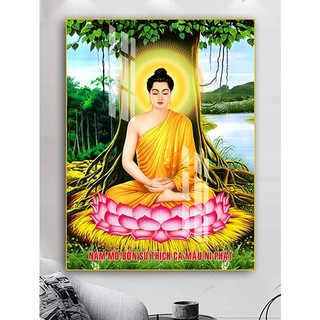 Tranh Laminate Tráng Gương - Treo Tường Đức Phật Thích Ca Mâu Ni