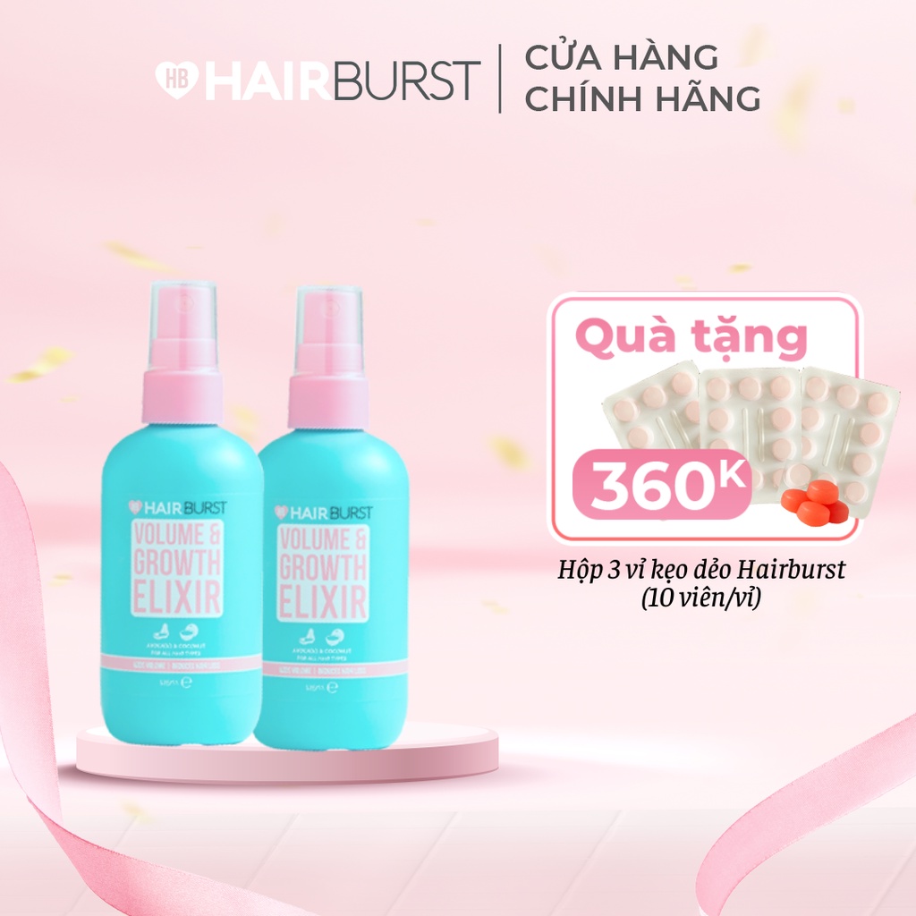 Combo 2 Xịt Hairburst Volume and Growth Elixir Tạo Độ Phồng Và Kích Thích Mọc Tóc 125mlx2