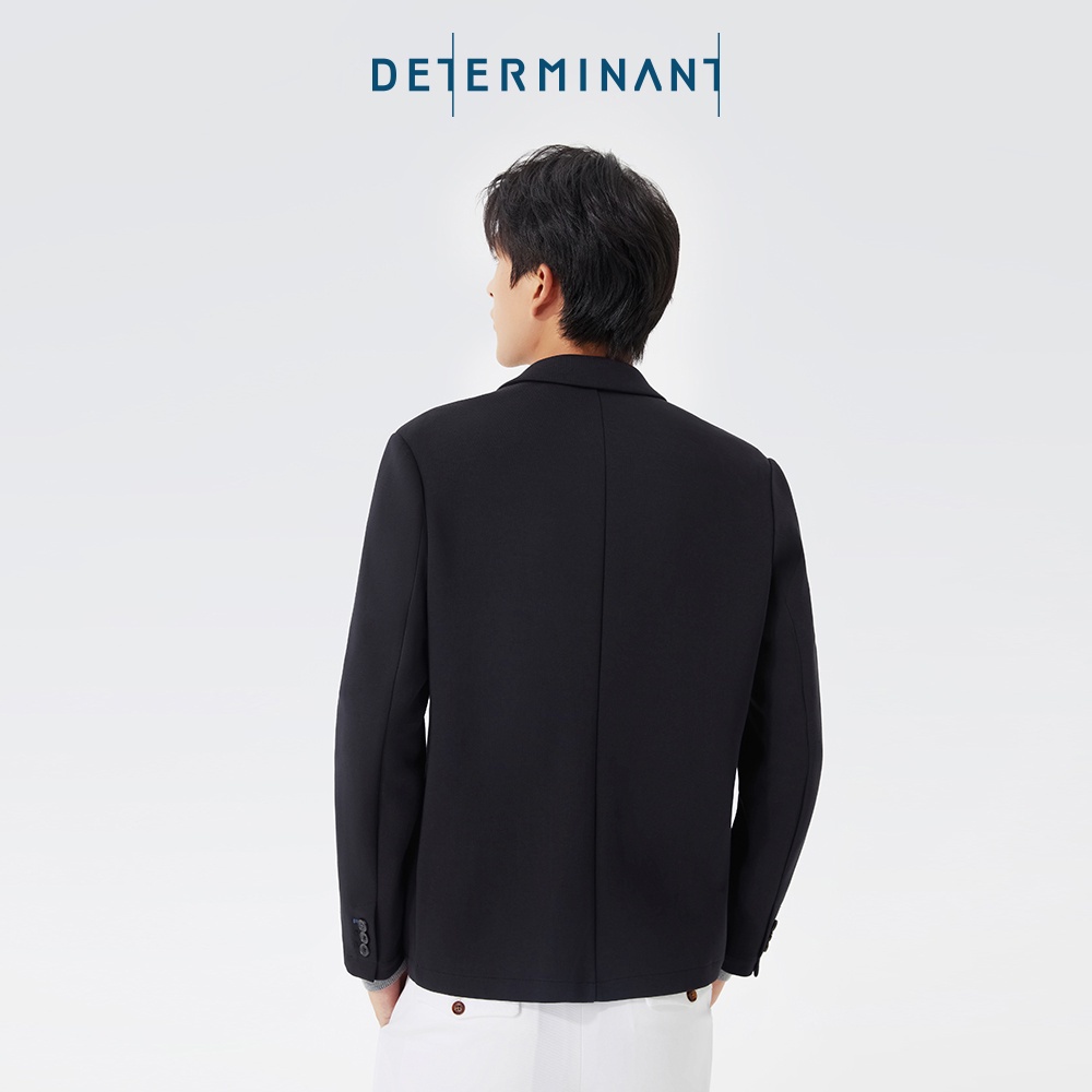 Áo khoác nam blazer Cotton Polyester chuẩn form chống nhăn thương hiệu Determinant - màu Đen BKFD01 [DETOW03]