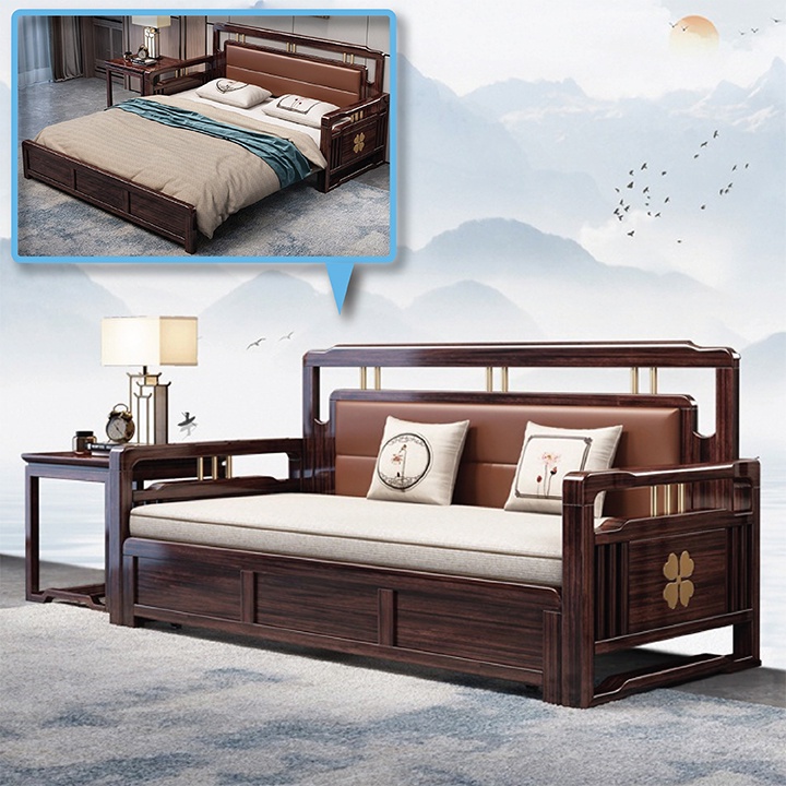 Sofa giường cao cấp tay gỗ , khung thép chịu lực bền bỉ hàng nhập khẩu hàng nhập khẩu bền bỉ