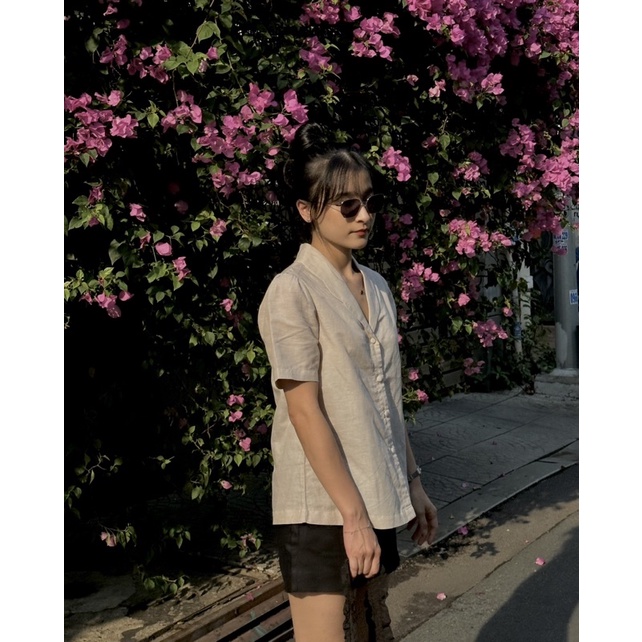 Áo Sơ Mi Kiểu Tay Ngắn - Linen - Nevie Shirt - PHUTA