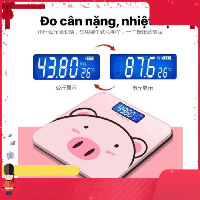 Cân điện tử sức khỏe lợn hồng dễ thương - Cân sức khỏe heo xinh độ chính xác cao