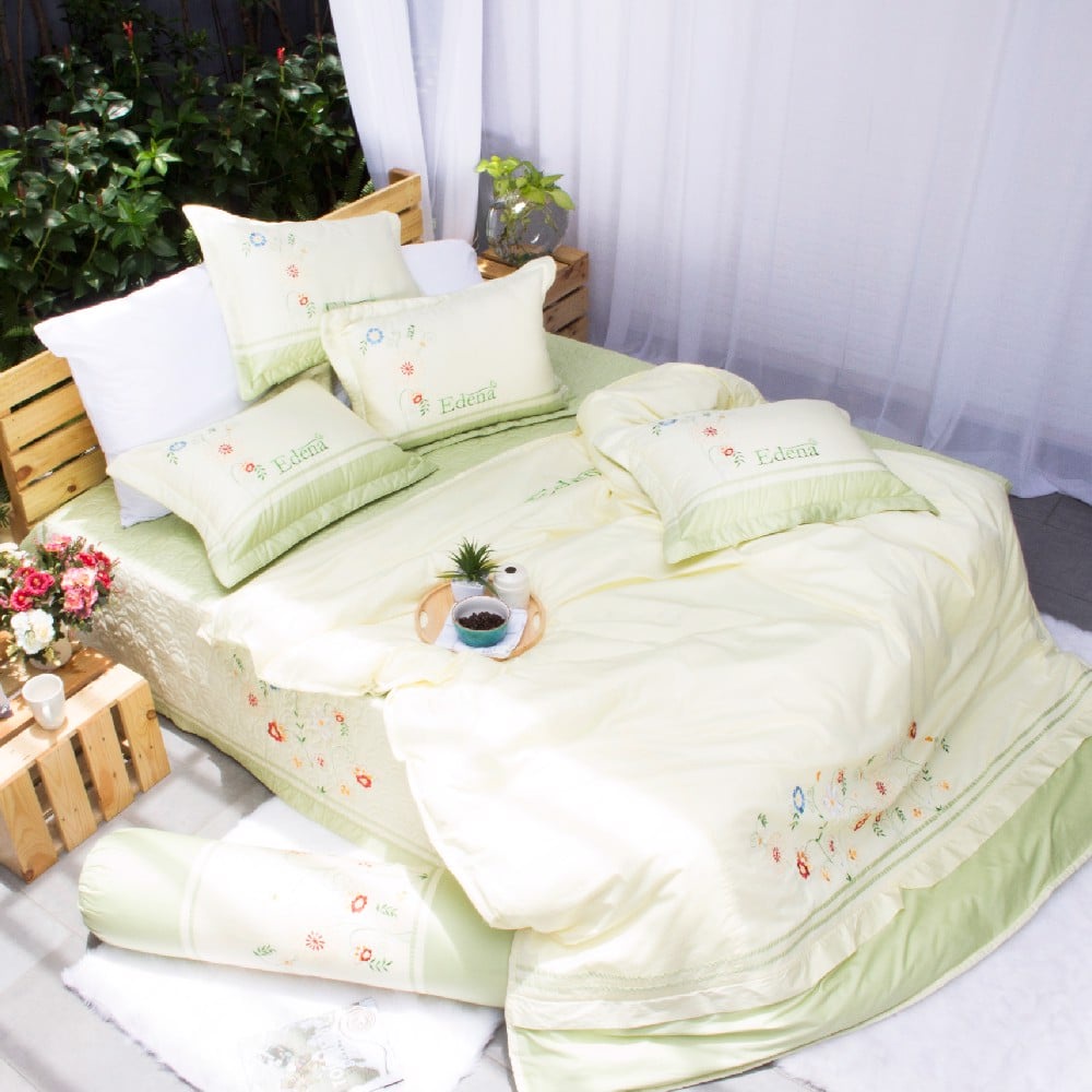 Bộ Ga  Nệm Cotton Solid Edena Mẫu 356 - CHÍNH HÃNG, CAO CẤP